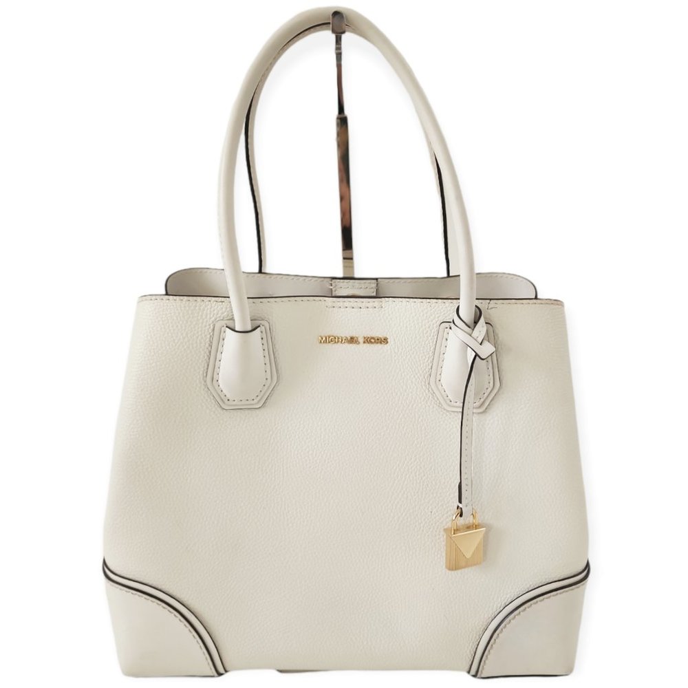 Michael Kors Mercer Gallery Ladies Medium White Leather Tote Bag